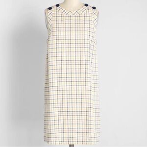 Modcloth Up With The Fun Plaid Sleeveless
Shift Dress